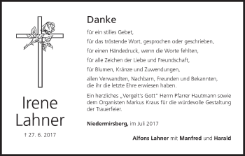 Anzeige von Irene Lahner von MGO
