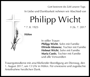 Anzeige von Philipp Wicht von MGO