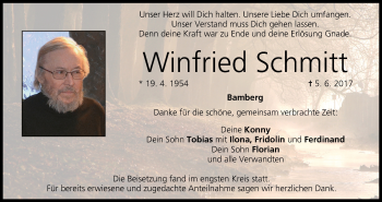 Anzeige von Winfried Schmitt von MGO