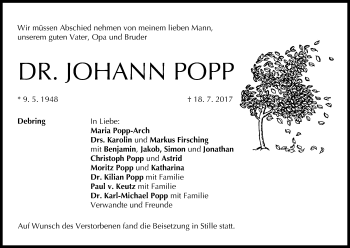 Anzeige von Johann Popp von MGO