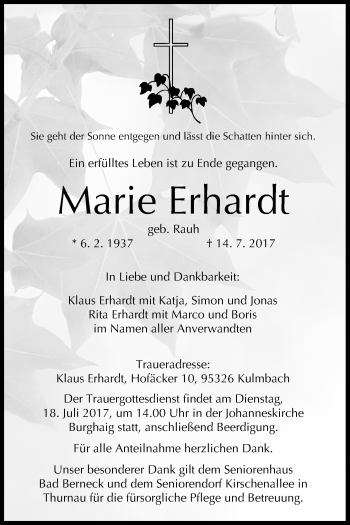 Anzeige von Marie Erhardt von MGO