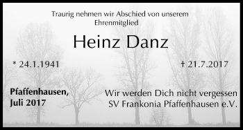 Anzeige von Heinz Danz von MGO