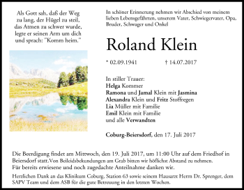 Anzeige von Roland Klein von MGO