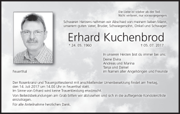Anzeige von Erhard Kuchenbrod von MGO