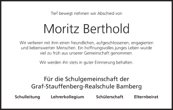 Anzeige von Moritz Berthold von MGO