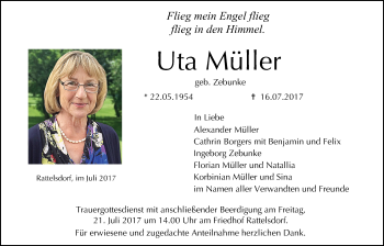 Anzeige von Uta Müller von MGO