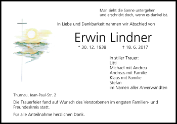 Anzeige von Erwin Lindner von MGO