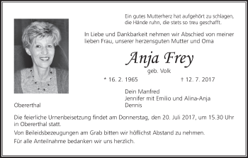Anzeige von Anja Frey von MGO