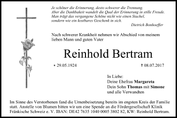 Anzeige von Reinhold Bertram von MGO