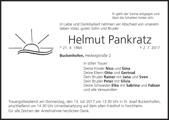 Anzeige von Helmut Pankratz von MGO