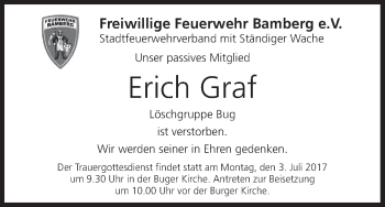 Anzeige von Erich Graf von MGO