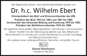 Anzeige von Wilhelm Ebert von MGO