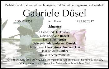 Anzeige von Gabriele Düsel von MGO