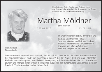 Anzeige von Martha Möldner von MGO