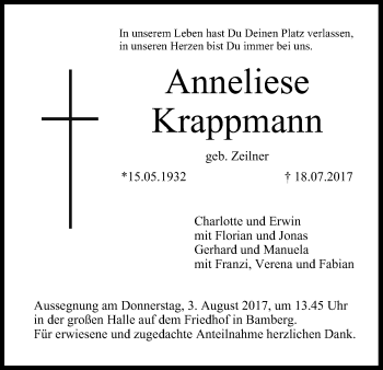 Anzeige von Anneliese Krappmann von MGO