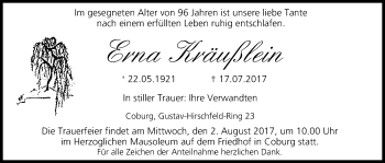 Anzeige von Erna Kräußlein von MGO