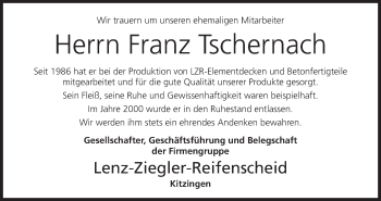 Anzeige von Franz Tschernach von MGO
