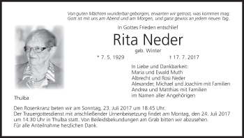 Anzeige von Rita Neder von MGO