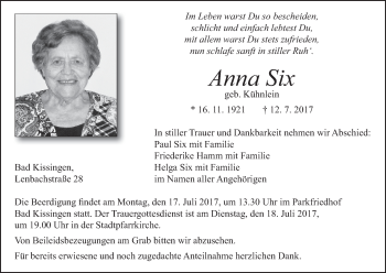 Anzeige von Anna Six von MGO
