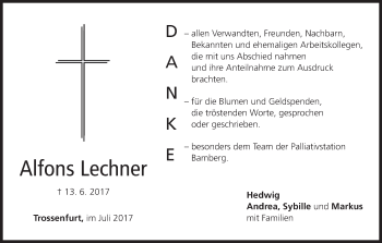 Anzeige von Alfons Lechner von MGO