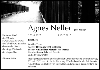 Anzeige von Agnes Neller von MGO