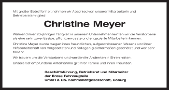 Anzeige von Christine Meyer von MGO