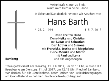 Anzeige von Hans Barth von MGO