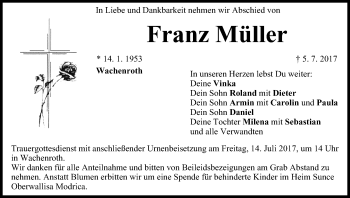 Anzeige von Franz Müller von MGO
