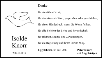 Anzeige von Isolde Knorr von MGO