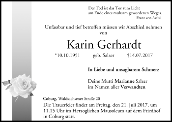 Anzeige von Karin Gerhardt von MGO