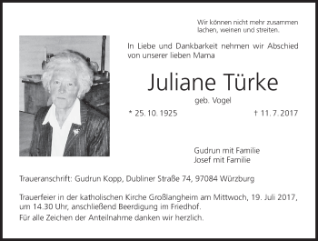 Anzeige von Juliane Türke von MGO