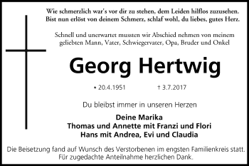 Anzeige von Georg Hertwig von MGO