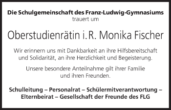 Anzeige von Monika Fischer von MGO