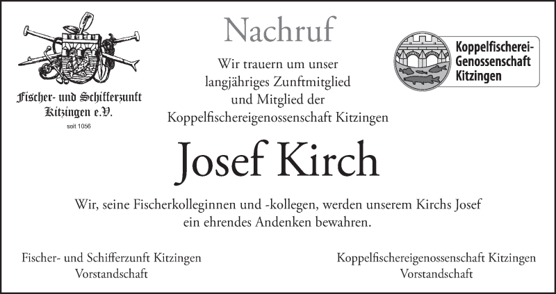 Traueranzeige für Josef Kirch vom 06.07.2017 aus MGO