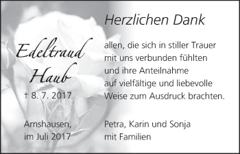 Anzeige von Edeltraud Haub von MGO