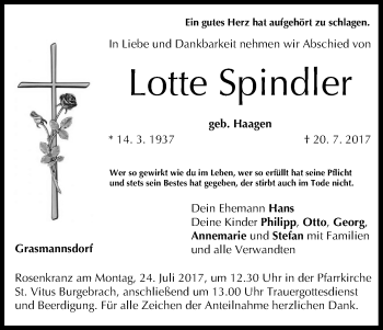 Anzeige von Lotte Spindler von MGO