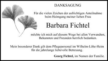 Anzeige von Barbara Fichtel von MGO