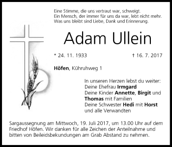Anzeige von Adam Ullein von MGO