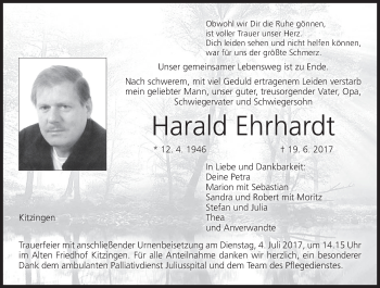 Anzeige von Harald Ehrhardt von MGO