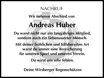 Anzeige von Andreas Huber von MGO