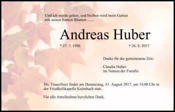 Anzeige von Andreas Huber von MGO