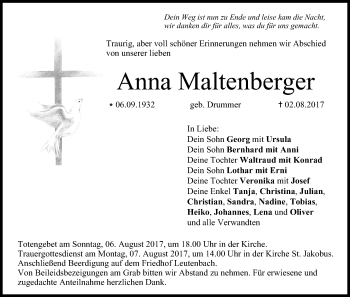 Anzeige von Anna Maltenberger von MGO