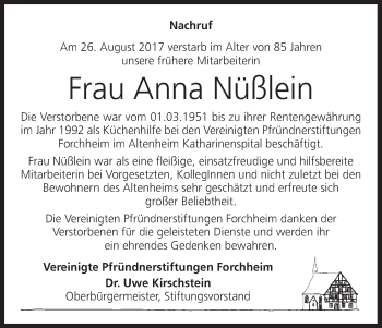 Anzeige von Anna Nüßlein von MGO