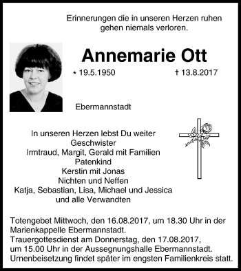 Anzeige von Annemarie Ott von MGO
