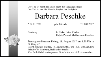 Anzeige von Barbara Peschke von MGO