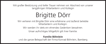 Anzeige von Brigitte Dörr von MGO