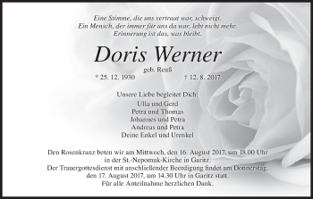 Anzeige von Doris Werner von MGO