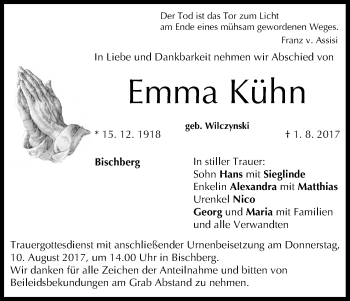Anzeige von Emma Kühn von MGO