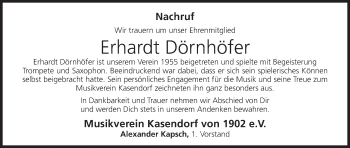 Anzeige von Erhardt Dörnhöfer von MGO