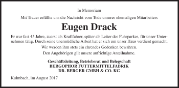 Anzeige von Eugen Drack von MGO